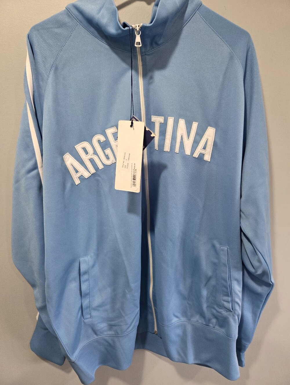 New With Tags Argentina AFA Track Jacket Soccer Flag Futbol Football Zipper Swea